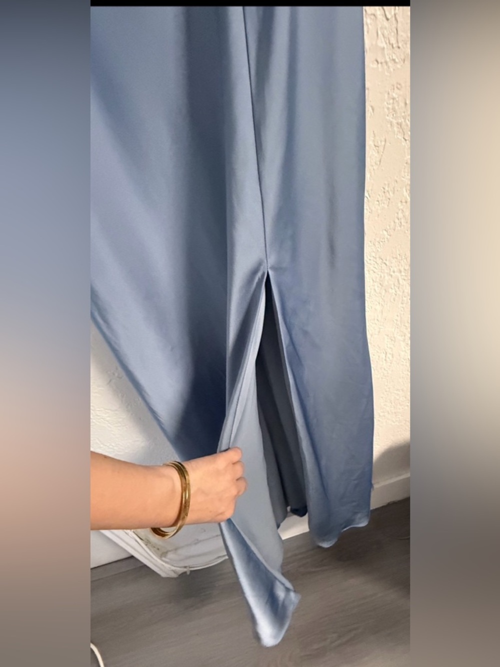 Birdy Grey Dusty Blue Satin Maxi Dress - Size M - Formal/Bridesmaid - Picture 7 of 11